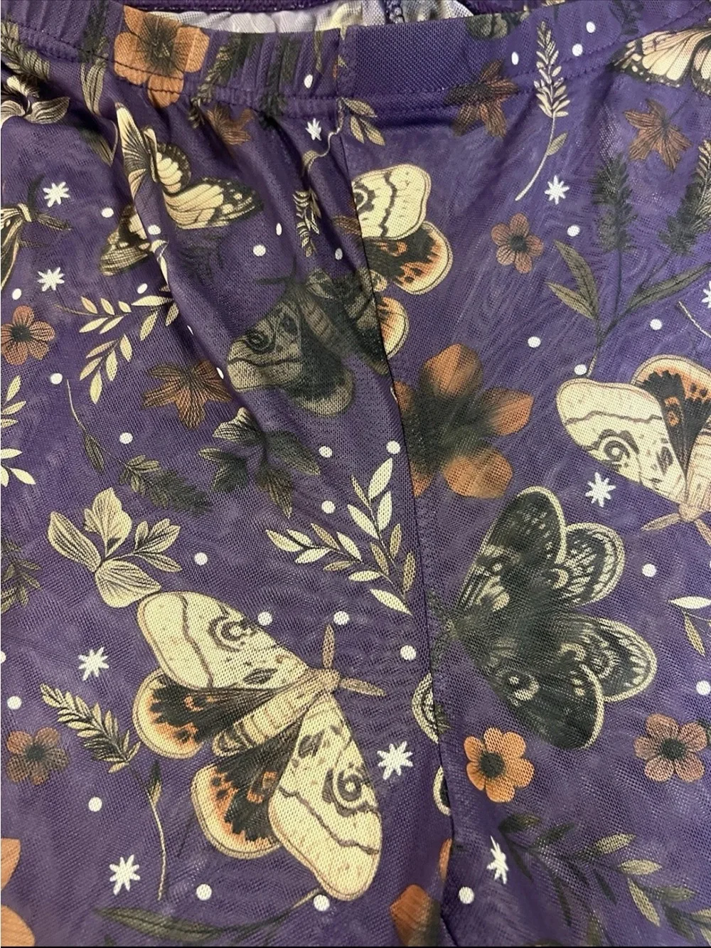 Butterfly Sheer Fairycore Purple Tights Whimsygoth 0XL Goth Grunge Mystical
